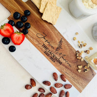 Engraved Marble Charcuterie Board Gift Set ,Wedding/Engagement Gift, Personalized Housewarming Cheese Board, Engraved Bridal Shower Gift