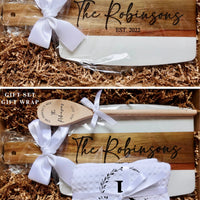 Engraved Marble Charcuterie Board Gift Set ,Wedding/Engagement Gift, Personalized Housewarming Cheese Board, Engraved Bridal Shower Gift