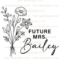 Personalized Future Mrs Glass Can Cup Glass, Future Mrs Glass, Wedding Gifts, Bridal Shower Tumbler, Gifts for Bride, Perfect Bride Gift