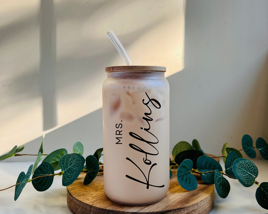 Personalized Future Mrs Glass Can Cup Glass, Future Mrs Glass, Wedding Gifts, Bridal Shower Gifts, Gifts for Bride, Engagement Bride Gift