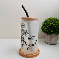 Personalized Future Mrs Glass Can Cup Glass, Future Mrs Glass, Wedding Gifts, Bridal Shower Tumbler, Gifts for Bride, Perfect Bride Gift