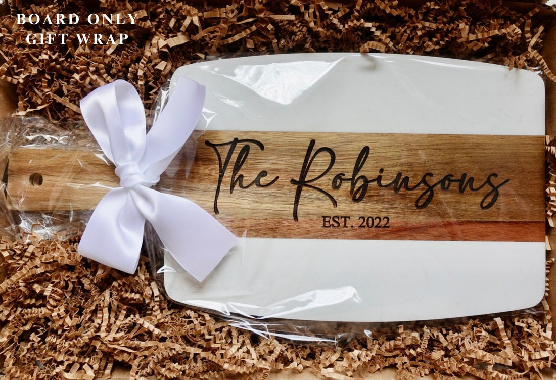 Marble and Wood Engraved Cheese Board, Custom Wedding/Engagement Gift, Charcuterie Board, Custom Family Gift , Personalized Bridal Gift