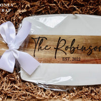 Marble and Wood Engraved Cheese Board, Custom Wedding/Engagement Gift, Charcuterie Board, Custom Family Gift , Personalized Bridal Gift