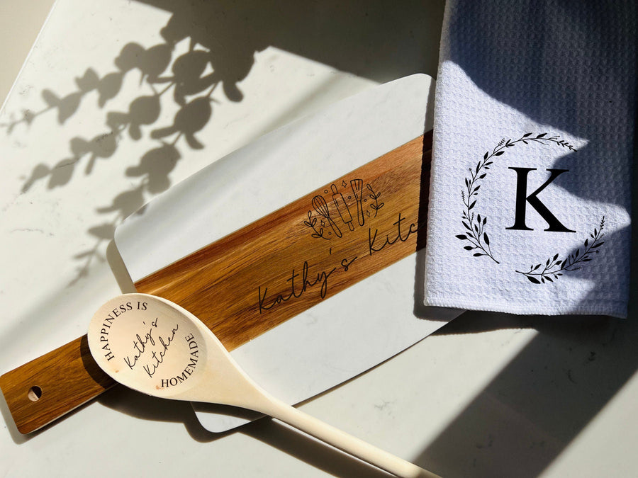 Engraved Marble Cheese Board Christmas Gift