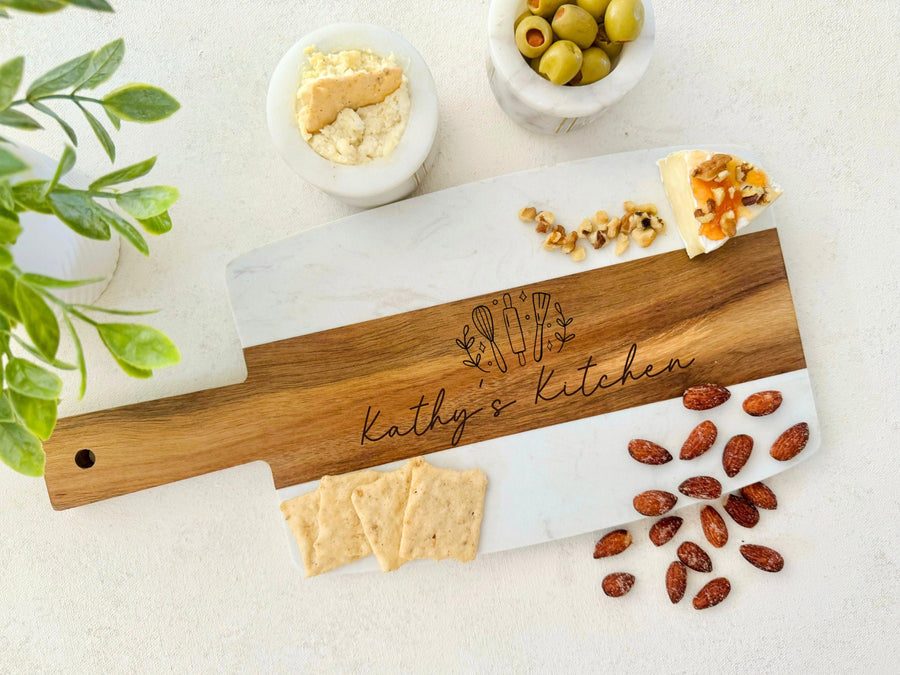 Engraved Marble Cheese Board Christmas Gift