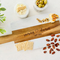 Engraved Marble Custom Cheese Cutting Board with Handle