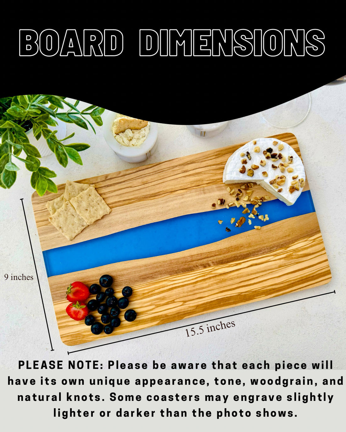 Resin and Olive Wood Charcuterie Board, Perfect Gift for Mother's Day, Engraved Charcuterie Board, Unique Grandma Gift,Custom Mom to be Gift