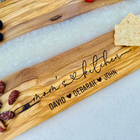 Resin and Olive Wood Charcuterie Board, Perfect Gift for Mother's Day, Engraved Charcuterie Board, Unique Grandma Gift,Custom Mom to be Gift