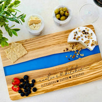 Engraved Cheese Board, Custom Cutting Board, Engraved Olive Wood Resin Charcuterie Board, Unique Grandma Gift, Perfect Gift for Mother