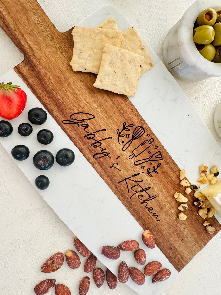 Engraved Marble Cheese Board Christmas Gift