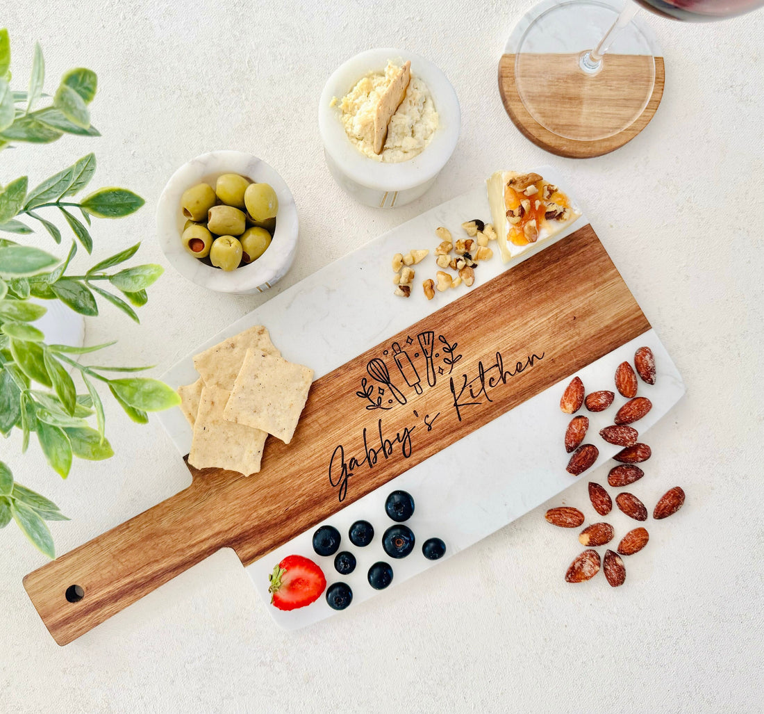 Engraved Marble Cheese Board Christmas Gift